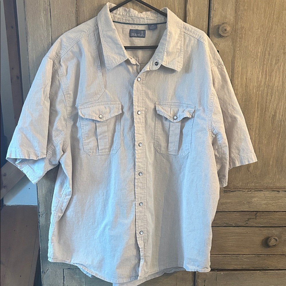 RK Brand Tan Pearl Snap buttons 4XL  Casual Wear
